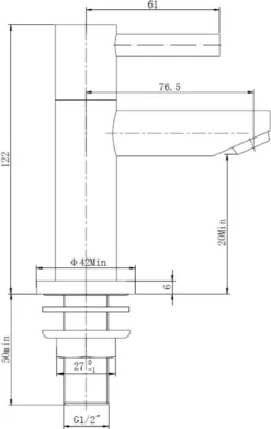 Saqu Casa - Wastafelkraan - Fonteinkraan Voor Het Toilet - Chroom - Koudwaterkraan -Mooie Badkamer 760x1200 4