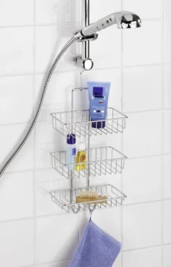WENKO Doucherek Nivala 3-laags Chroom - Doucherek Zonder Boren - Doucherek Hangend -Mooie Badkamer 769x1200
