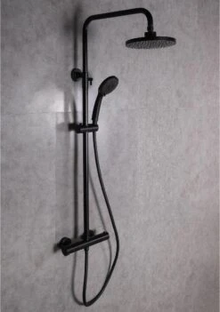 SAAR Opbouw Douche Set - Rond - Thermostaatkraan - Glijstang - Regendouche - Handdouche - Mat Zwart -Mooie Badkamer 845x1200 1