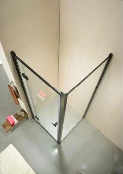 Vips Douchecabine 90 X 90 Met Zwart Aluminium Profiel - CE Gekeurd Veiligheidsglas Met NANO Coating - Vierkant -Mooie Badkamer 847x1200