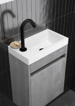 Saqu Tube - Fonteinkraan - Wastafelkraan Voor Het Toilet - Koudwaterkraan - Mat Zwart - C-uitloop -Mooie Badkamer 849x1200 3