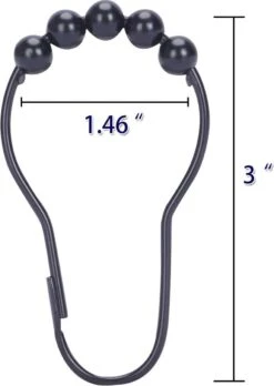 BOTC Gordijnringen - 12 Stuks Gordijn Haken - Gordijnhaken- RVS Gordijn Ringen Voor Gordijn Roede - Zwart -Mooie Badkamer 852x1200 1