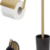 Tiger Tune Toiletaccessoires 3st. Incl. WC/Toilet Borstel, Rolhouder & Handdoekhaak - Messing/Zwart