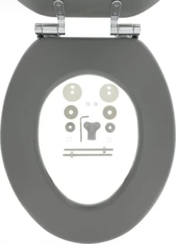 Tiger Baya - Toiletbril - WC Bril - MDF - Grijs -Mooie Badkamer 867x1200