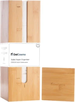 DelCosmo Staande Toiletpapier Houder Gemaakt Van Bamboe - Toiletrolhouder Voor 4 Toiletrollen - Toiletrollen Rolhouder - Toilet & Badkamer Accessoires -Mooie Badkamer 881x1200