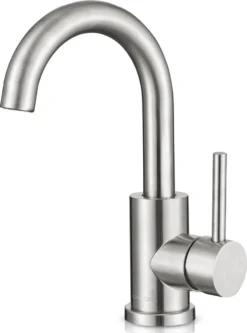 LOMAZOO Wastafelkraan Ivory - Mengkraan Wastafel - Kraan Badkamer - Wastafelmengkraan RVS