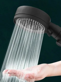 Merkloos Waterbesparende Douchekop - Handdouche - Regendouche - Met ECO STOP Knop - 5 Standen - ABS - Zwart -Mooie Badkamer 901x1200 5