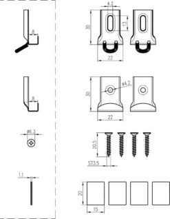 Saqu Set Spiegelklemmen - Montage - Ophangsysteem Van Staal - Chroom - Badkamerspiegelbevestiging -Mooie Badkamer 931x1200