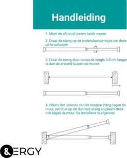 Douchestang Uitschuifbaar 70 - 110 Cm | Douchegordijn Stang | Zwart | Kledingroede Verstelbaar | Ophangsysteem | Kledingstang -Mooie Badkamer 960x1200 8