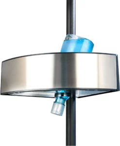 WENKO Telescopisch Doucherek Big Black 3-laags Met Spiegel Zilver/zwart - Bevestigen Zonder Boren -Mooie Badkamer 984x1200