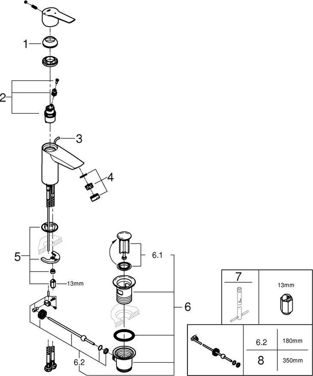 GROHE QuickFix Start Waterbesparende Wastafelkraan - Met EcoJoy® - Incl. Pop-up Waste - Chroom - 31137002 11 GROHE QuickFix Start Waterbesparende Wastafelkraan - Met EcoJoy® - Incl. Pop-up Waste - Chroom - 31137002 - Afbeelding 11